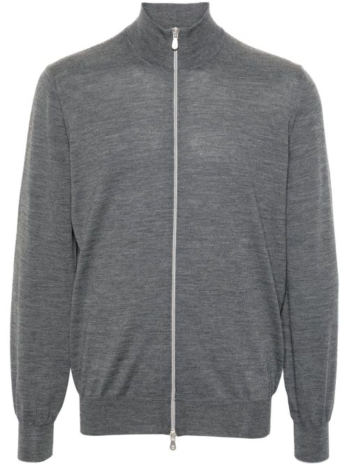 High-neck zip-up cardigan - Grey