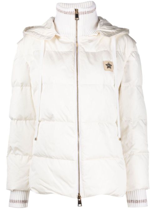 Logo-patch padded jacket - White