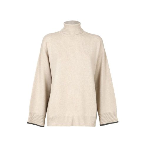 Cashmere Turtleneck Sweater — Beige