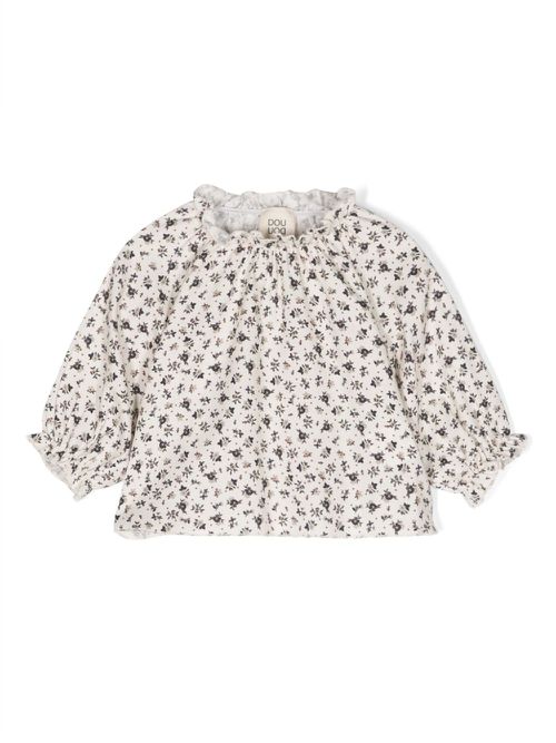 Eucelade floral-print cotton blouse - Neutrals