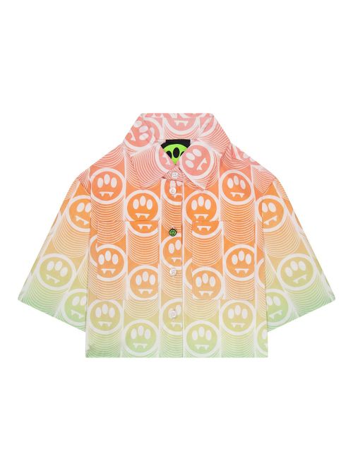 Barrow kids logo pattern shirt - Orange