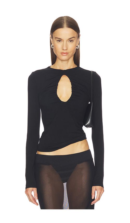The Line by K OBERTEIL MIT TROPFENAUSSCHNITT DEMI in Black. Größe M. Also in XS