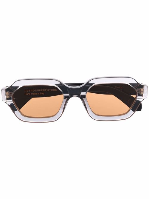 Tinted geometric-frame sunglasses - Black