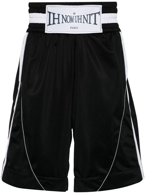 Logo-tag boxing shorts - Black