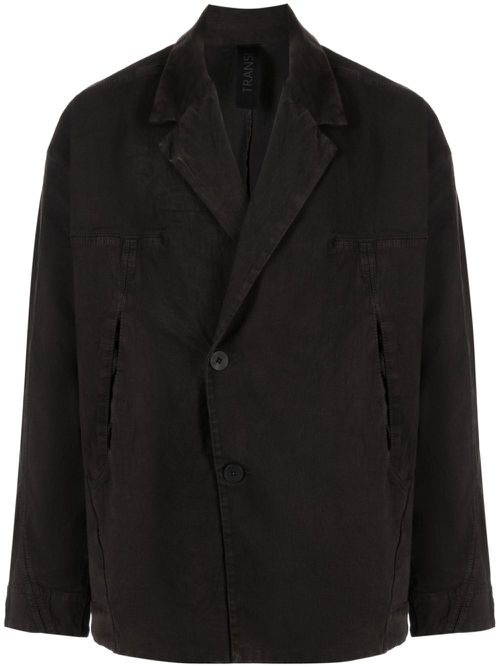 Notched-lapel off-centre blazer - Grey