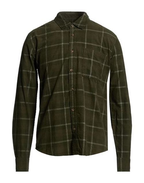 Man Shirt Dark green Size M Cotton