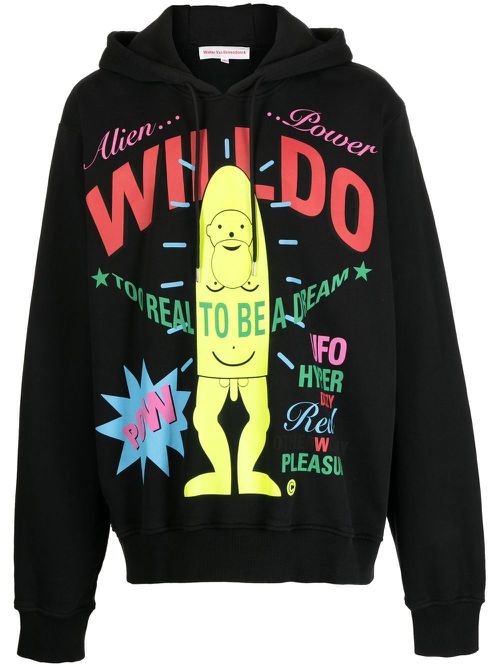 Walter Van Beirendonck Hoodie met tekst - Zwart