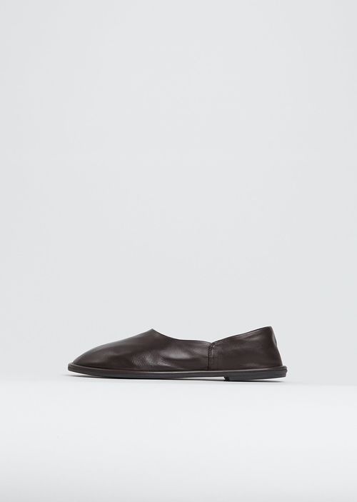 The Row Canal Leather Slip On Black