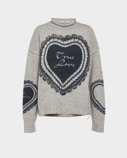 Acne Studios Sweater Printed Wool Light grey