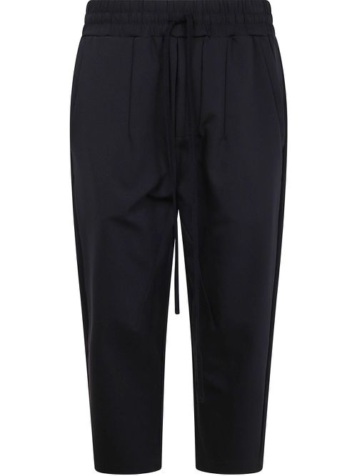 Drawstring cotton trousers - Black