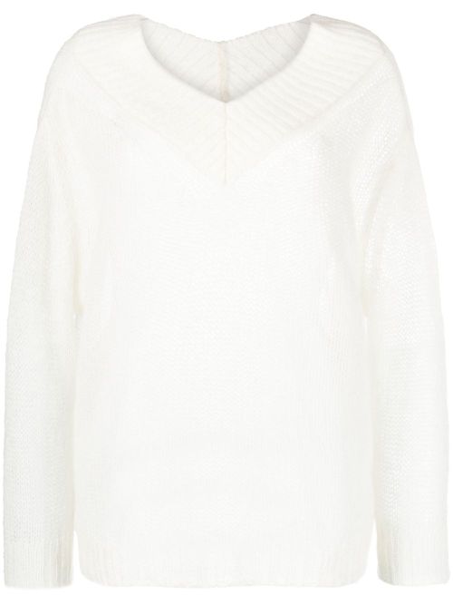 Open-knit mohair-blend jumper - Neutrals