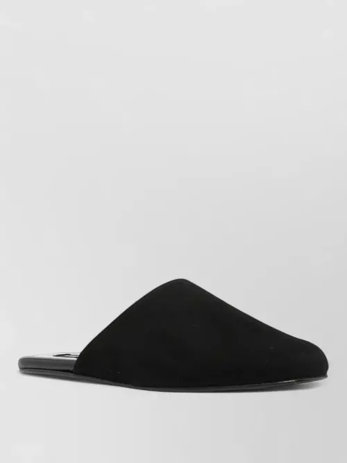 Manebi - suede leather flat closed toe slipper