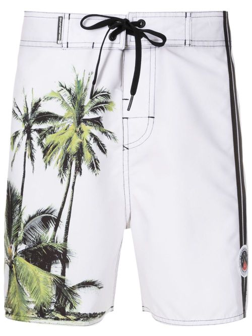 Coconut Trees Bermuda swim shorts - Neutrals