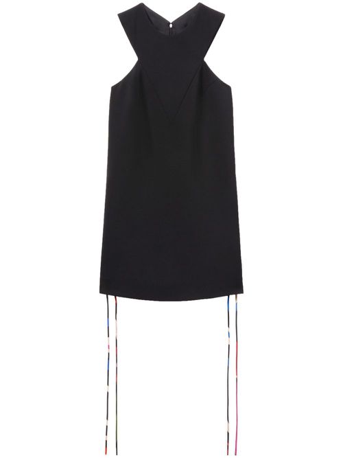Lace-up crepe minidress - Black