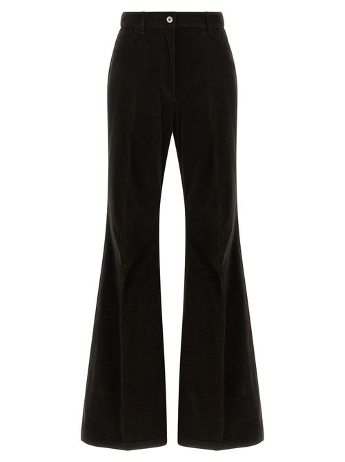 Cotton Flared Trousers — Brown