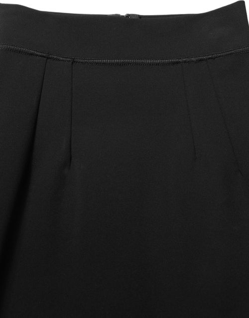 High-Waist Sheath Nylon Mini Skirt — Black