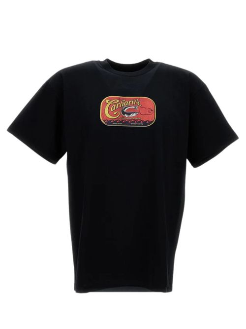 Black Crewneck Printed T-Shirt