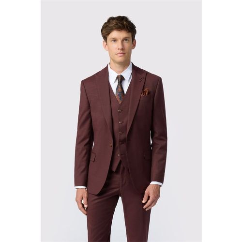 Antique Rogue Mens Single Breasted One Button Slim Fit Suit Jacket - Red - 52 Chest