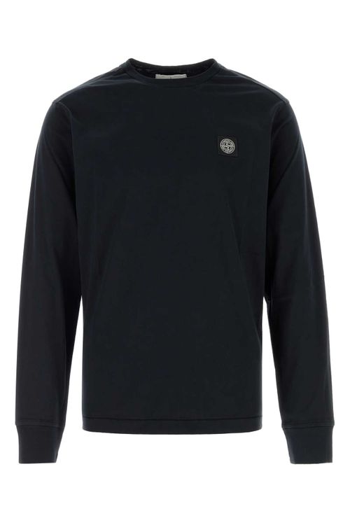 Logo-Embroidered Cotton Shirt — Navy