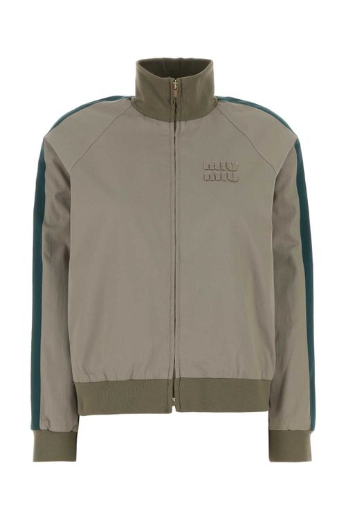 Color-Block Cotton Jacket — Gray