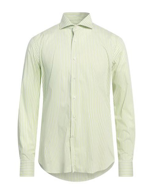 Man Shirt Light green Size 16 Cotton, Polyamide, Elastane