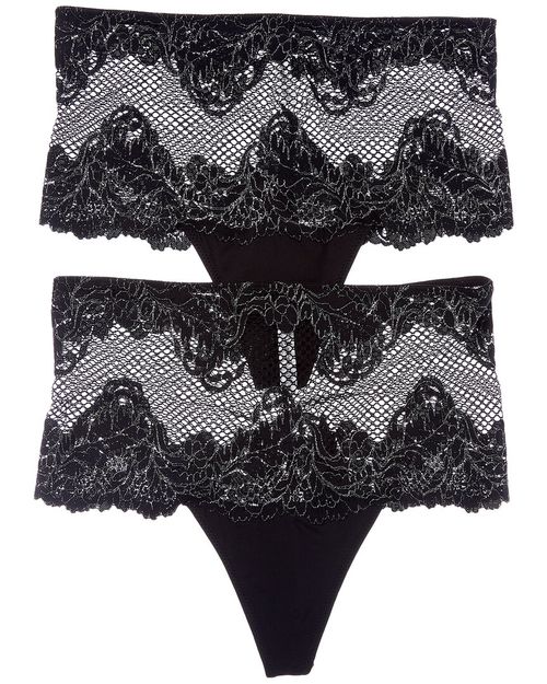 Set Of 2 Lace Allure High-Waist Thong