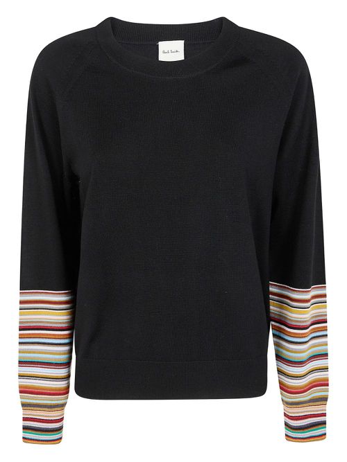 Artist Stripe-cuff sweater - Black