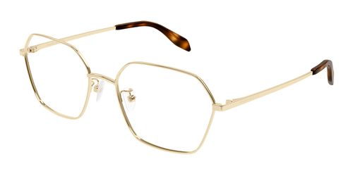 Alexander McQueen AM0437O 002 Women’s Eyeglasses Gold  55 - Blue Light Block Available