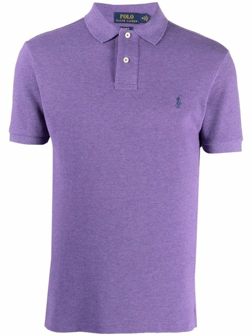 Short-sleeve polo shirt - Purple