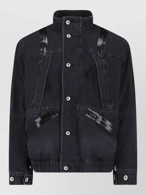 Sacai - high collar jacket adjustable drawstring front pocket
