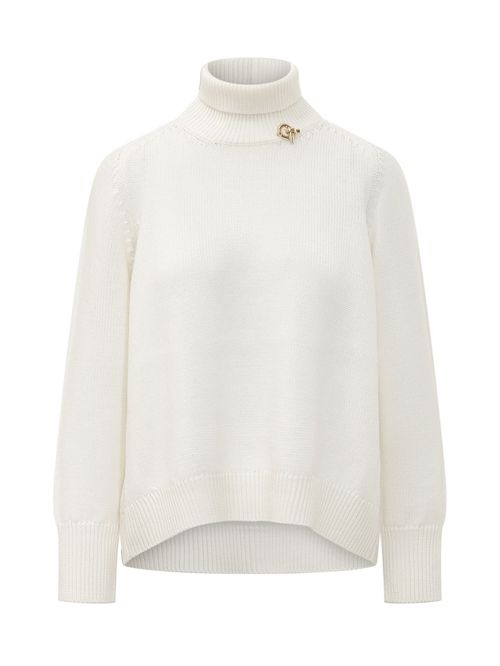 White Solid Turtle Neck Sweater