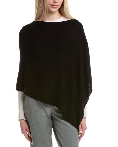 Sofiacashmere Jersey Solid Wool & Cashmere-Blend Poncho