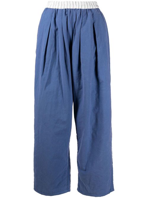 Drop crotch cropped trousers - Blue