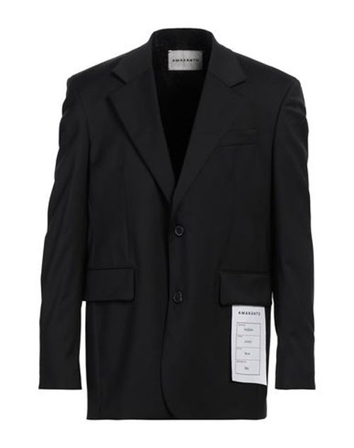 Amaranto Man Blazer Black Size 38 Polyester, Virgin Wool, Elastane