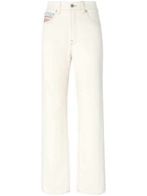 Chevron-jacquard jeans - Neutrals