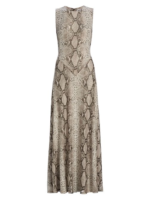 Women's Uzina Snake Print Sleeveless Maxi Dress - Snake Print Natural Multi