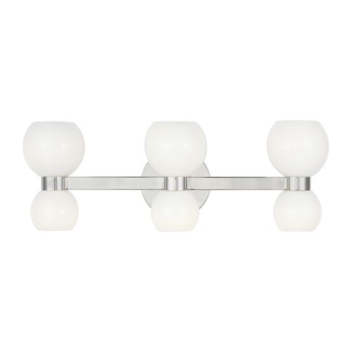Visual Comfort Studio Londyn 6-Light Bathroom Vanity Light in Polished Nickel by Kate Spade New York