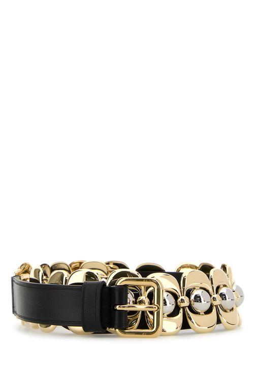 Multicolor Leather And Metal Belt