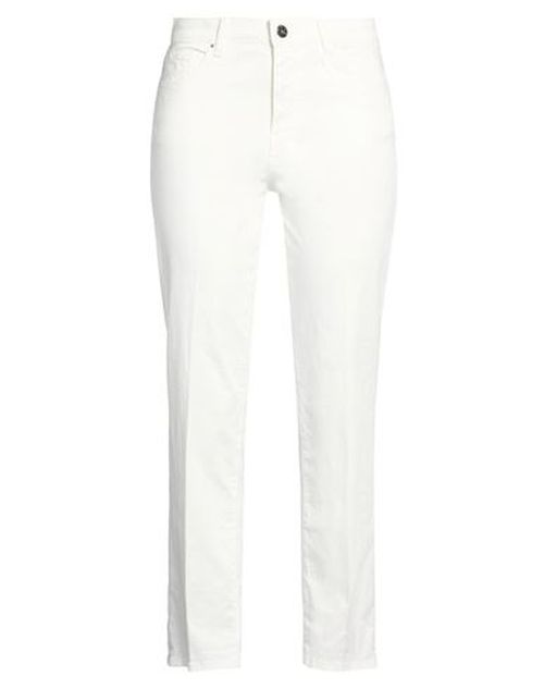 Woman Pants White Size 27 Cotton, Elastane