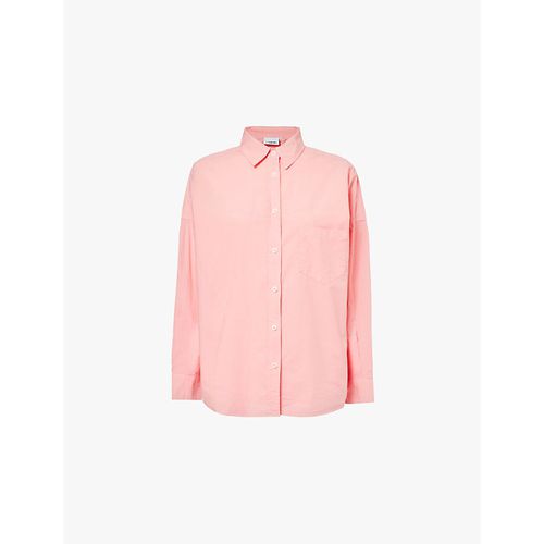 Womens Pink Sorbet Relaxed-fit Long-sleeve Cotton Shirt XS