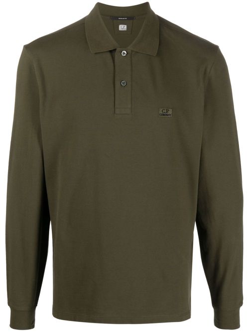Logo-patch polo shirt - Green