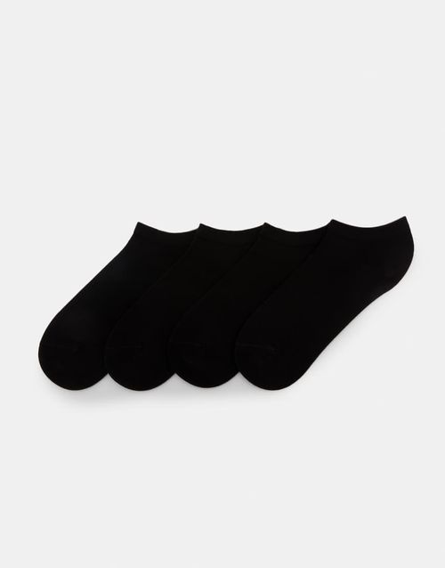 Pack of 4 pairs of ankle socks in black