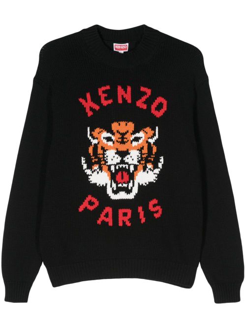 Lucky Tiger chunky-knit jumper - Black