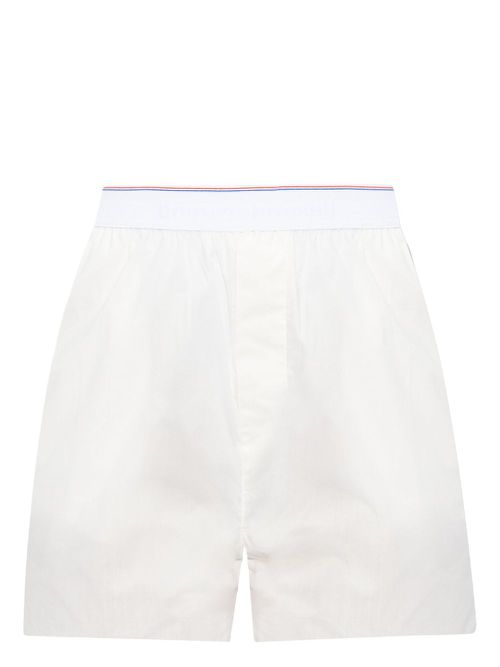 Logo-waistband cotton shorts - White