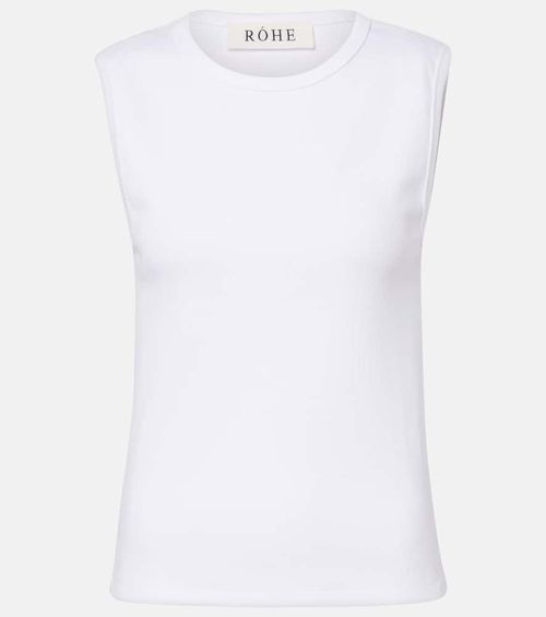 Róhe Ribbed-knit cotton-blend jersey tank top