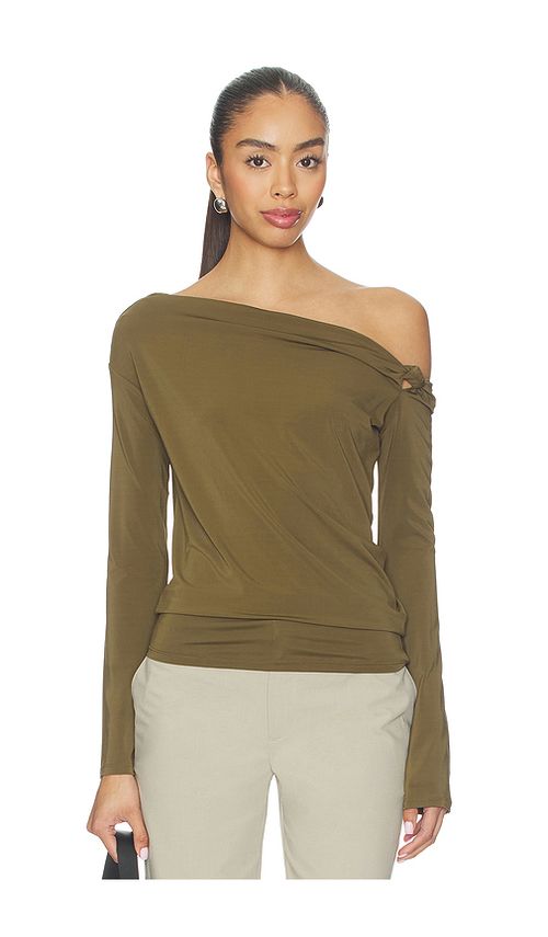 EAVES Jayne Off Shoulder Top in Olive. - XS also in XXS, S
