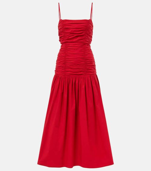 Raquel ruched cotton maxi dress