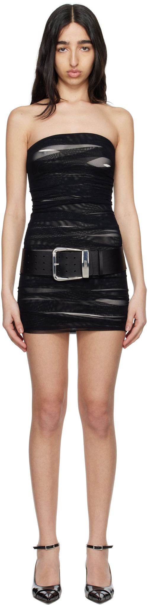 mm6 maison margiela mesh dress Maison Margiela MM6 Printed Long Sleeve Dress