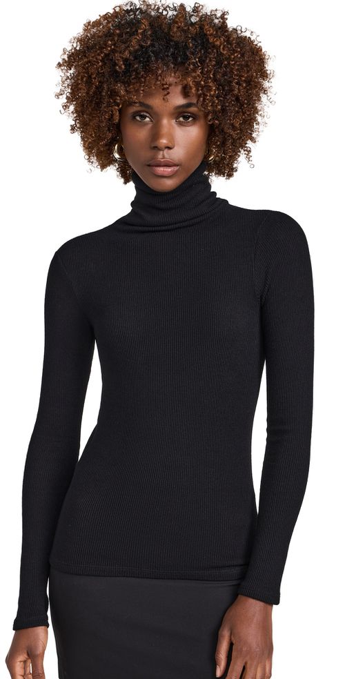 Sweater Knit Turtleneck Black