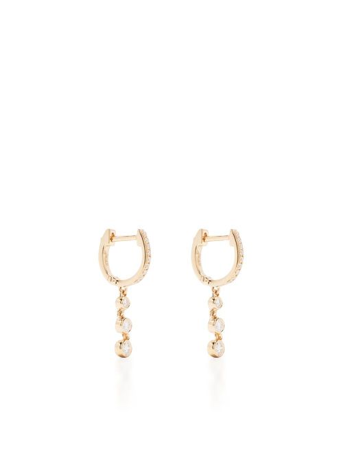 14kt yellow gold diamond huggie earring